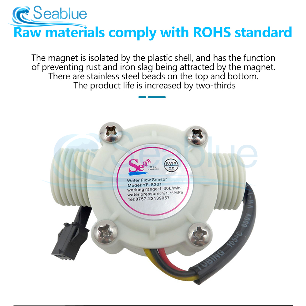 YF-S201 Meter Flowmeter Counter Sensor Control Effect Flowmeter Hall 1-30L/min For Arduino 1/2&#39;&#39; Water Flow Sensor Switch 5-15V
