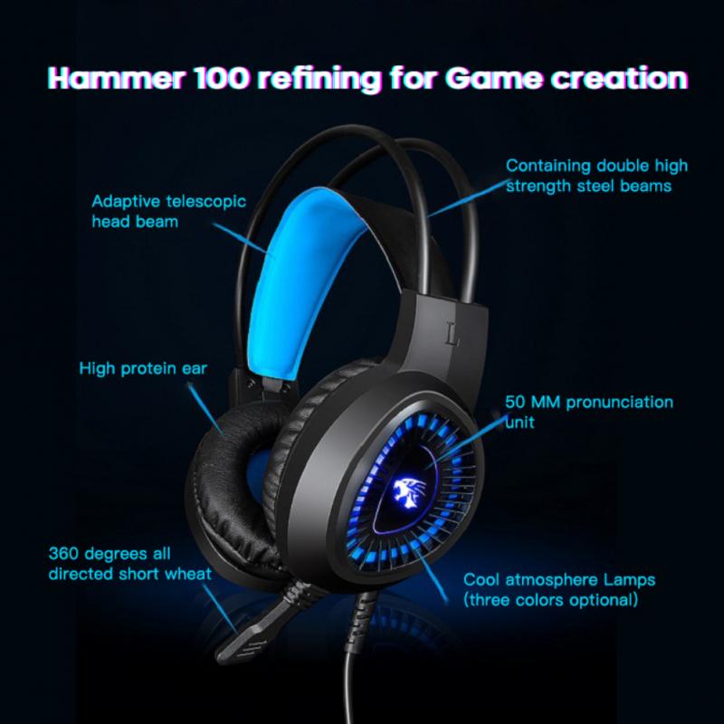 Gaming Headset Gamer 7.1 Surround Sound USB 3.5mm Wired Luminous Game Headphones With Microphone