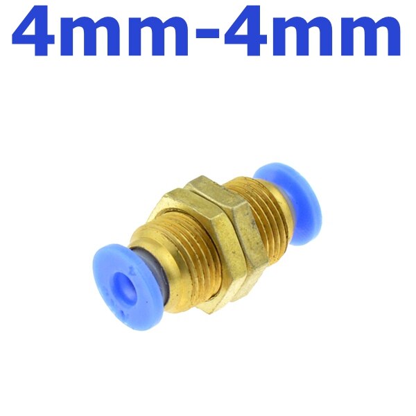 Luftpneumatisk rett skottforbindelse 10mm 8mm 6mm 4mm 12mm od slangerør ett trykk skyv inn gasskobling messing hurtigkobling: 4mm