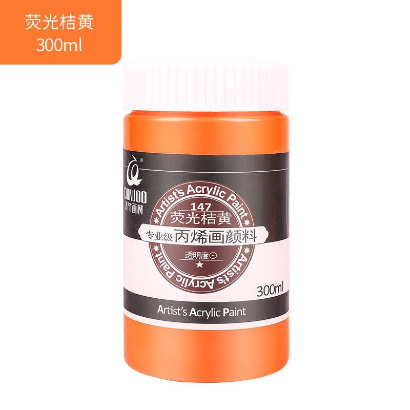 300ml akrylmaling vægmaling malet håndmalet graffiti diy 3d metalfarve buddha statue vandtæt guld sølv perle: Fluorescerende orange