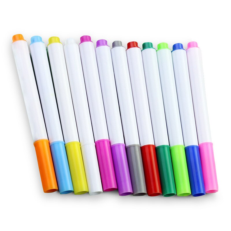 12 Kleuren/Box Vloeibare Krijt Kinderen Tekening Pen Verschillende Kleuren Water Oplosbare Non-Stof Board Krijt marker Office School Supply
