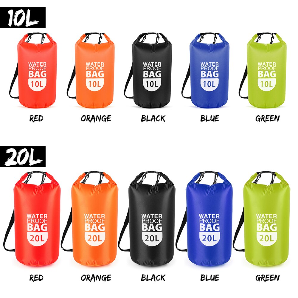 10L/20L PVC Dry Waterproof Floating Bag Roll Top Dry Bag Water Sports Storage Bag Lightweight Dry Sack Swimming Floating Bag