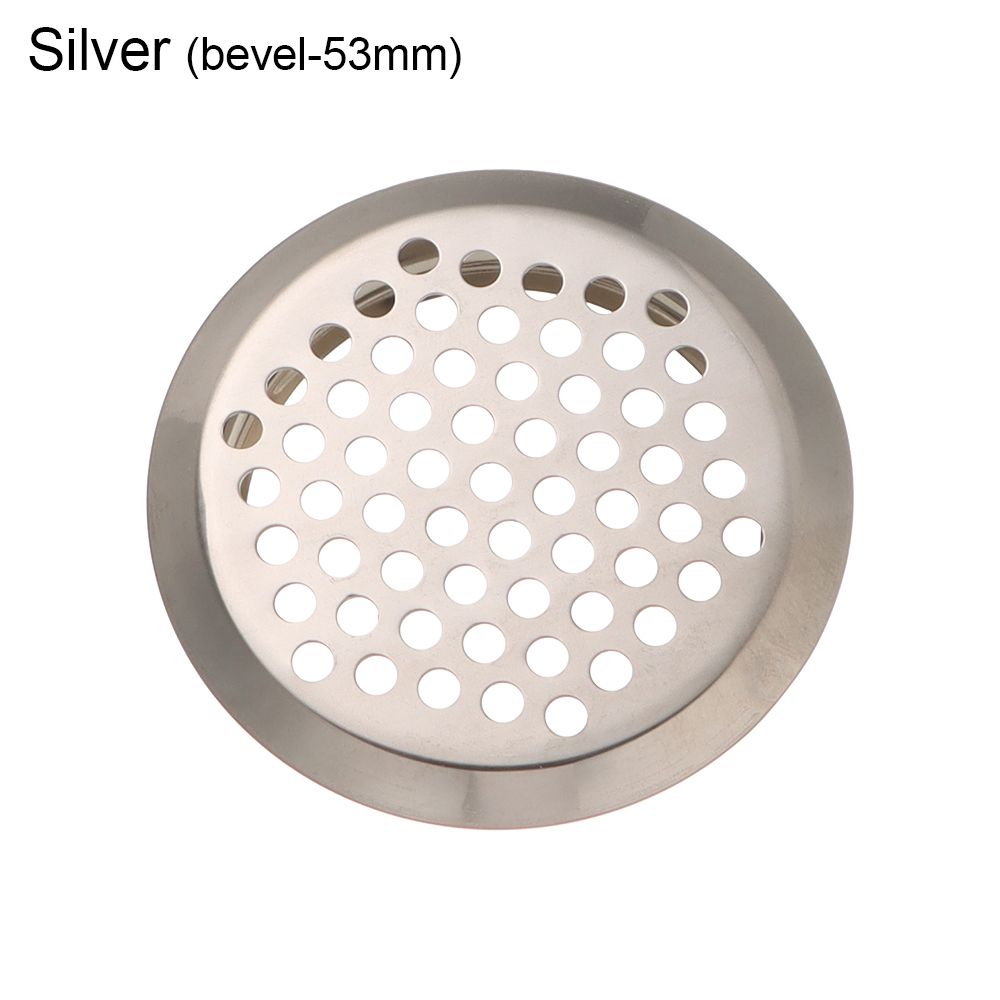 Œillet pour chaussures de placard, accessoires de garde-robe, couvercle de ventilation en acier inoxydable, décoration de Grille de ventilateur, ornements de trous: silver-bevel-53mm