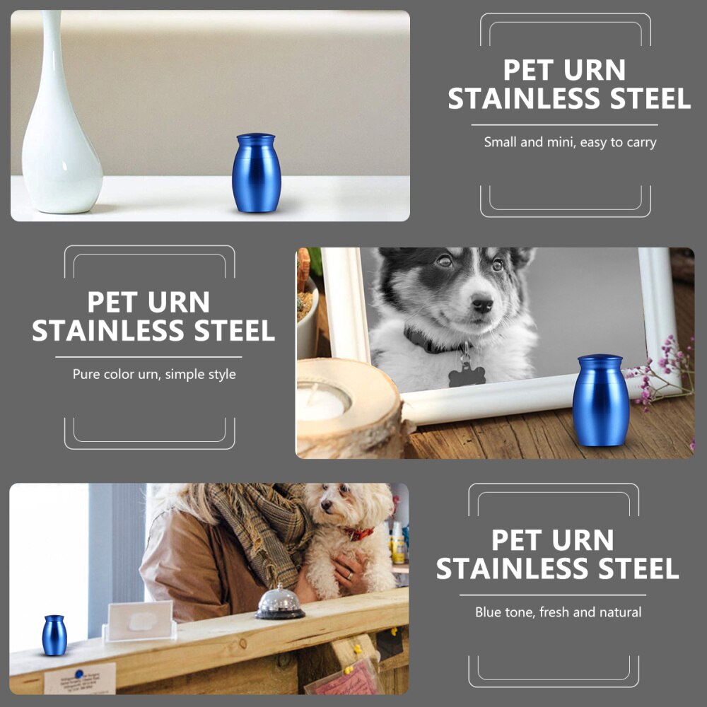 Recipiente para urna funeraria de acero inoxidable con tornillo de labio, 1 unidad Pet