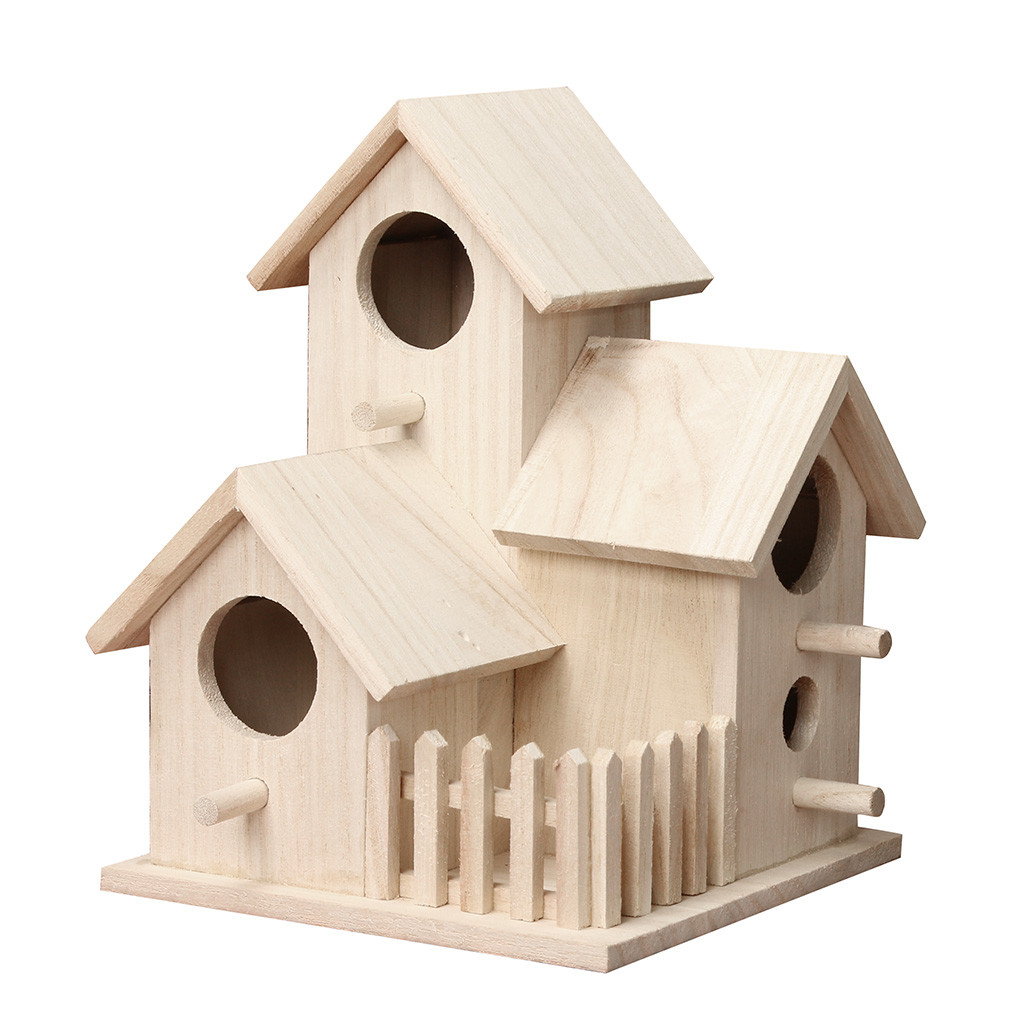 Kreative Vogel Haus Zauberstab-montiert Holz Nest Dox Nest Haus Vogel Haus Vogel Kasten Holz Kasten KäFeige Dekoration Garten liefert # R15: A