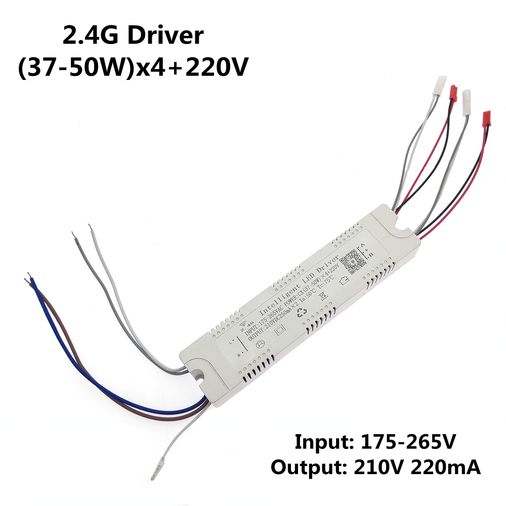 2.4G Intelligent LED Driver + Extra 220V 25-40W 37-50W 37-60W X2 X4 X6 Bluetooth Remote & APP Control Dimming Power Transformer: Gold