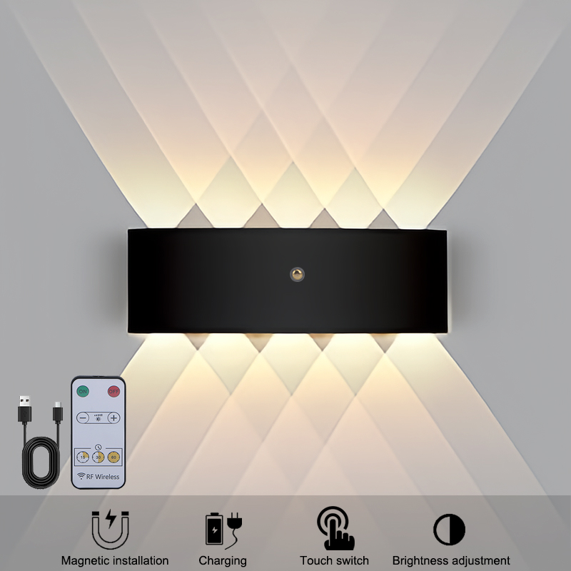 Mur LED lampe murale intérieure haut et bas lumière chambre salon escaliers éclairage charge sans câble enfichable