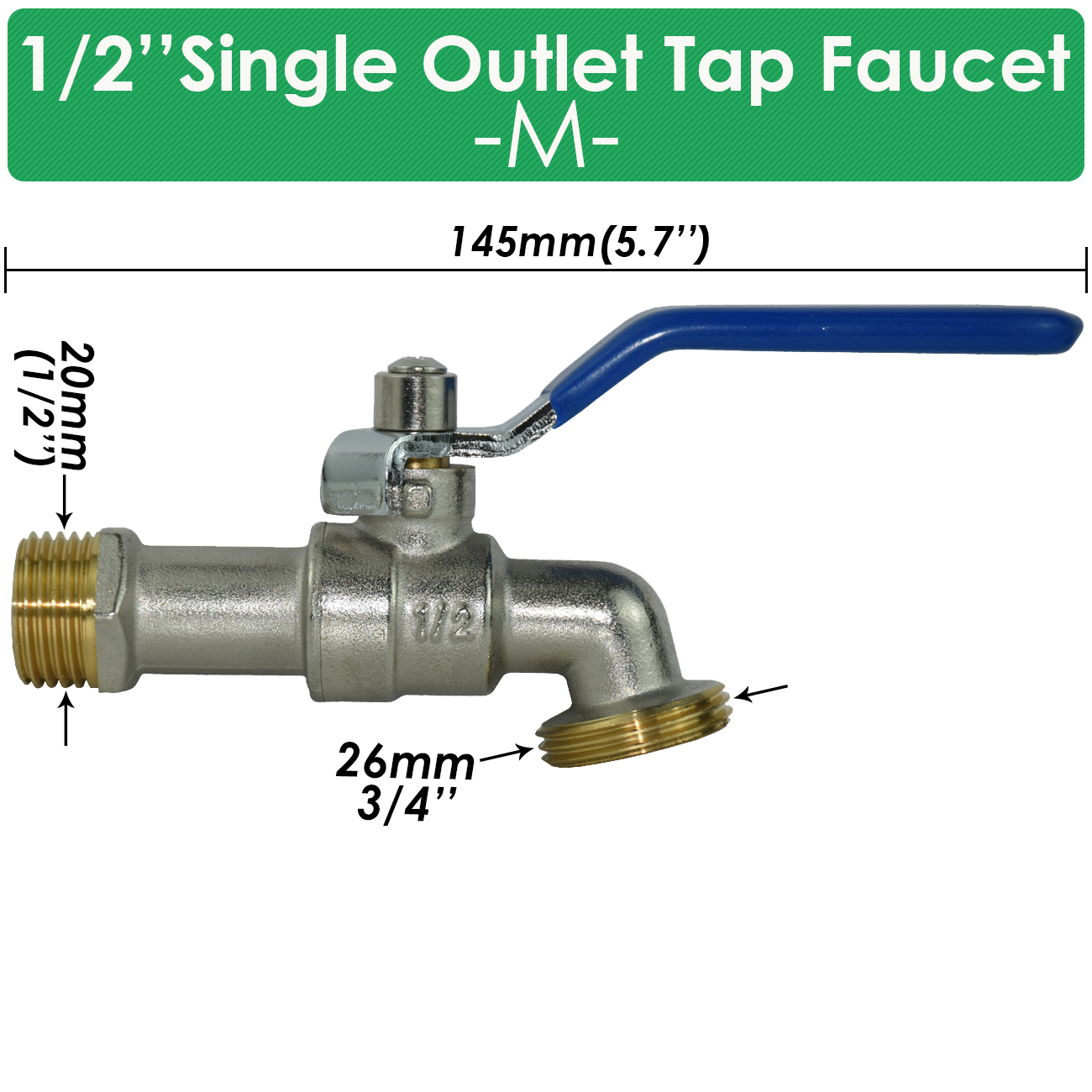 Garden Outdoor Brass Tap Faucet Connector 1/2'' IBC Water Tank Adapter Joint 2-Way 1-Way Irrigation Replacement Hose Ball Valve: Silver
