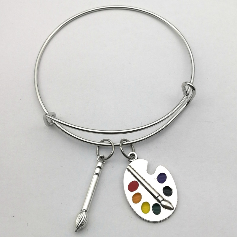 1 pçs painter paleta oval ferramenta escova cores pulseira desenhar empreendedor pulseira personalizeds presente pintor mão
