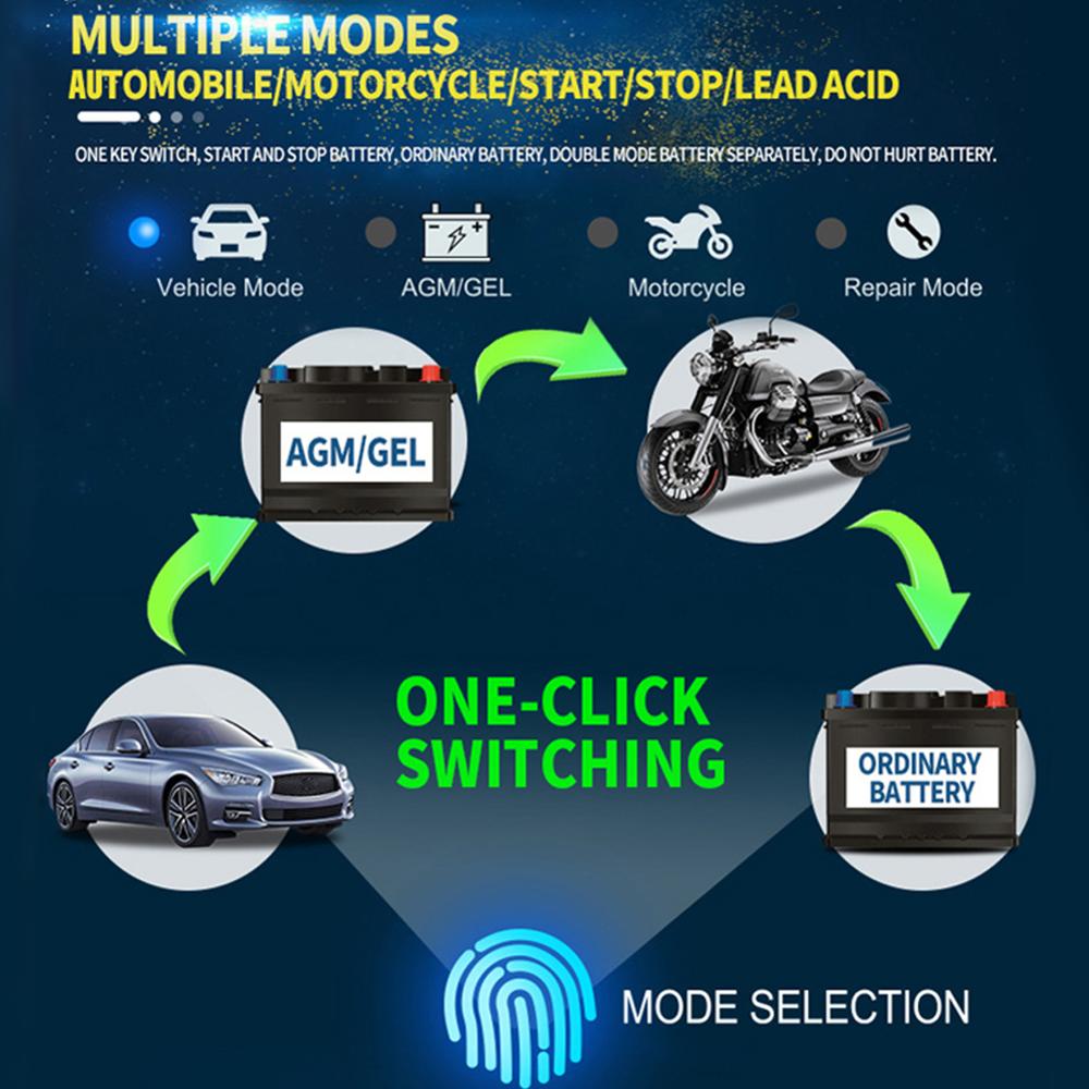 Batteria auto veloce caricabatterie 12V/6A-24V/3A di Ricarica Unità con Schermo LCD Dello Schermo di Piombo-acido Della Batteria Al Litio caricabatteria e manutentore