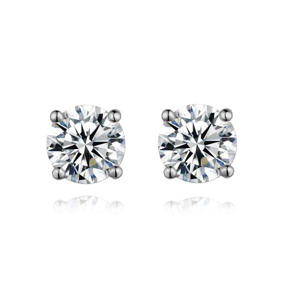 Klassische 925 Sterling Silber Engagement Ohrringe Brilliant Cut Diamant D Farbe 0,5 Karat Runde Schneeflocke Moissanite Stud Ohrringe: Freier Raum