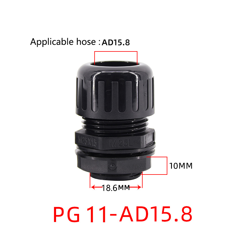 1/5/10 Stuks Balgen Waterdichte Gewricht Vlamvertragende Nylon Plastic Slang Connector Accessoires Pg Draad Kabel Bevestigingskop: Black / 16mm