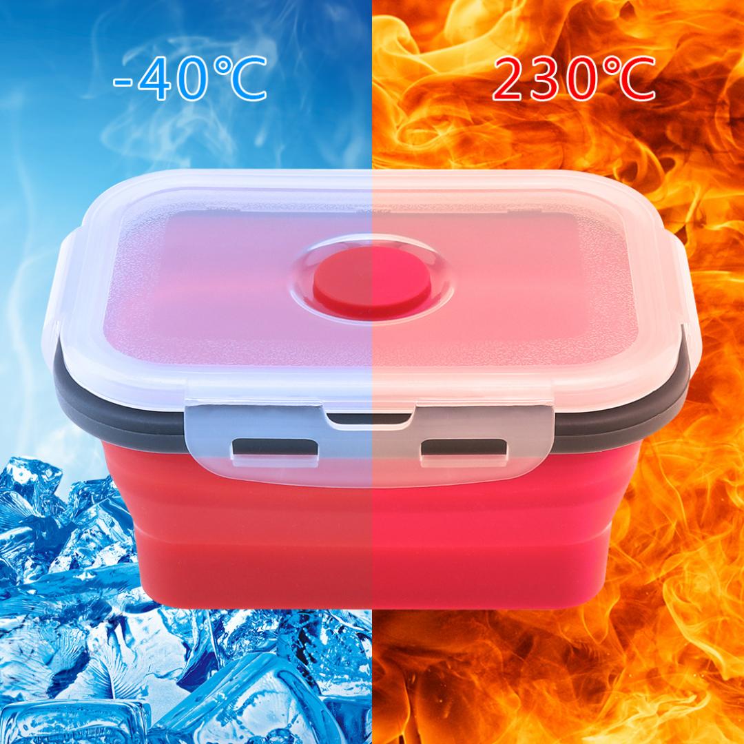 350Ml 500Ml 800Ml 1200Ml Draagbare Lunchbox Siliconen Vouwen Lunchbox Bento Box Met Afdichting Plug Voor-40 Tot 230 Celsius