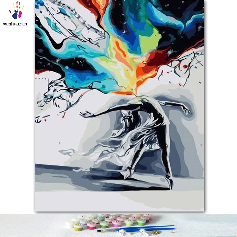 DIY colorings pictures by numbers with colors Dancing girl picture drawing painting by numbers framed Home: 6963 / 40x50cm with frame