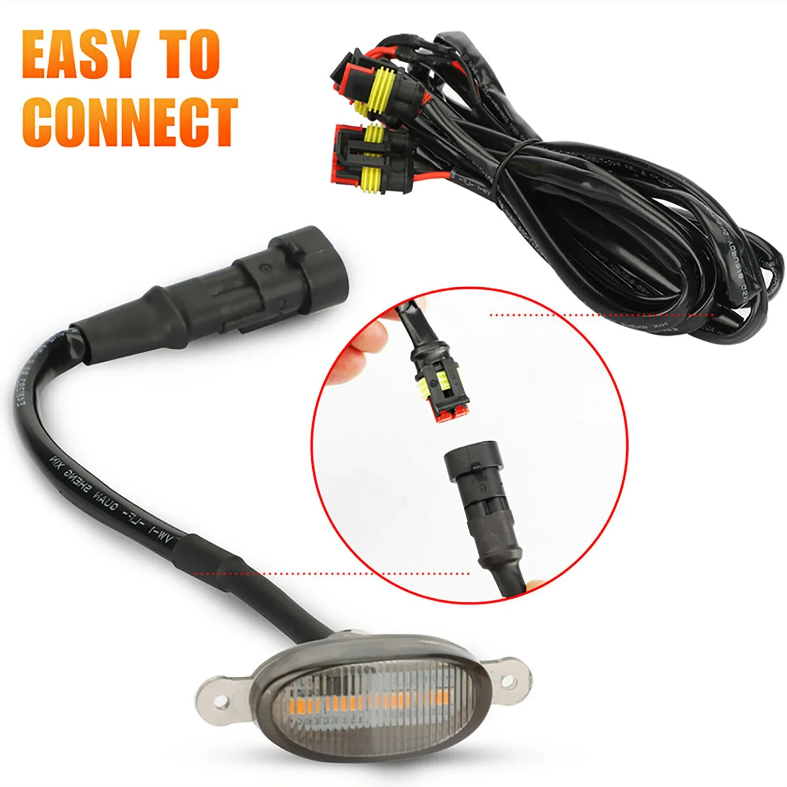 Luz LED frontal para parrilla de coche, lámpara Universal de ojo de águila para maletero, SUV, Ford y Toyota, color blanco ámbar, 4LED