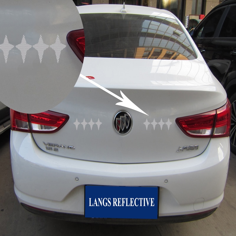 8pcs/set Four-Pointed Stars Decals Reflective Stickers Car Decorations Safety Warning Reflective Tapes Made with 3M