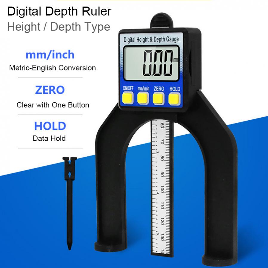 Medidor Digital de profundidad de 0-80mm, calibrador de espesor LCD, medidores de altura con pies magnéticos para herramientas de medición de carpintería