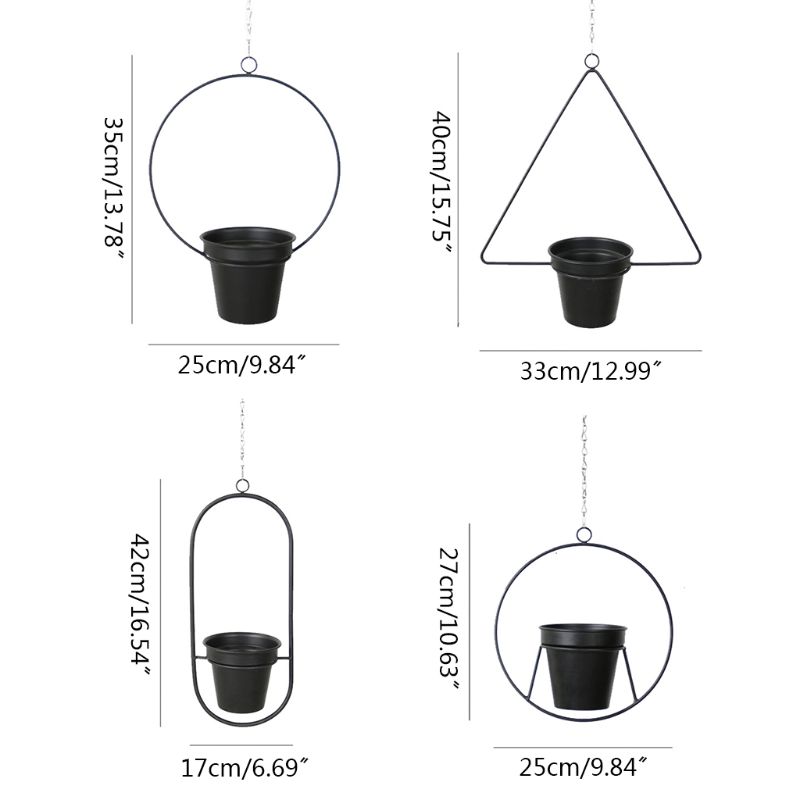 Metalen Plant Hanger Ketting Opknoping Mand Bloempot Plant Holder Tuin Balkon