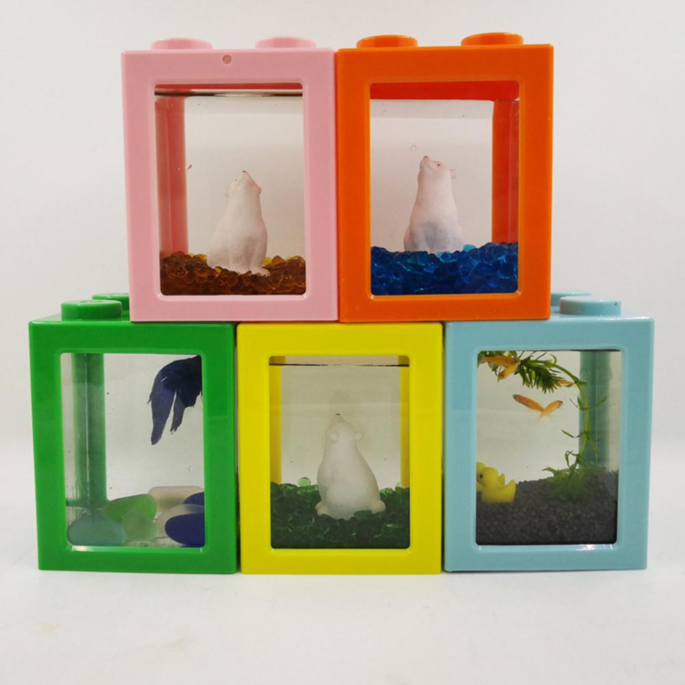 LanLan Stacking Ecological Bucket Mini Fish Tank Algae Ball Spider Box Small Mini Reptile Row Cylinder