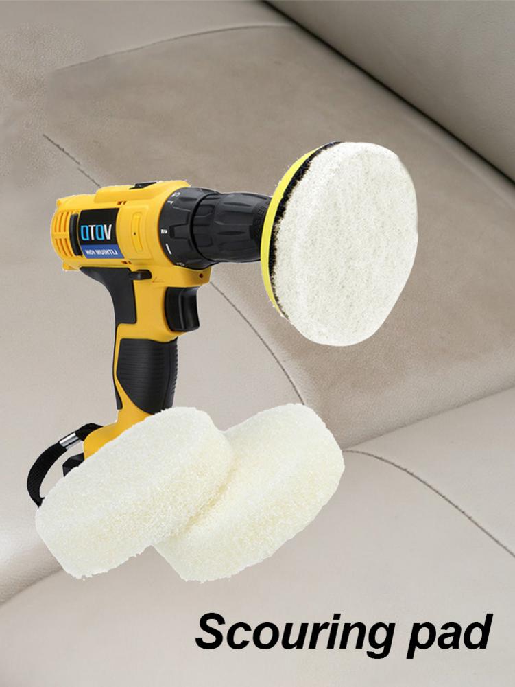 Electric Drill Brush Replaceable Scouring Pad Set Power Scrubber Polishing Brush Kit Accessories For Carpet Glass Car Clean