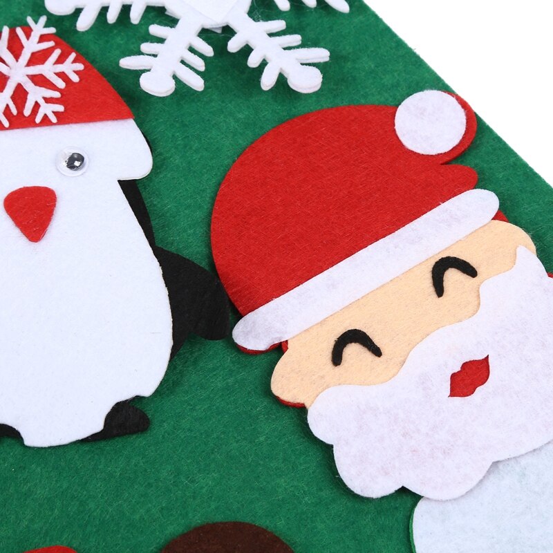 Felt Christmas Tree for Kids 95cm Diy Christmas Tree with Toddlers 32Pcs Ornaments for Children Xmas Hanging Home Door