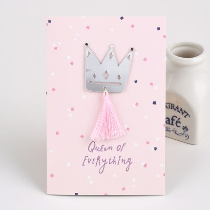 Eno powitanie śliczne lustro ozdoba kartka urodzinowa dla dzieci królowa dziewczyna przestrzeń chłopiec wiadomość kartka urodzinowa: nie.04