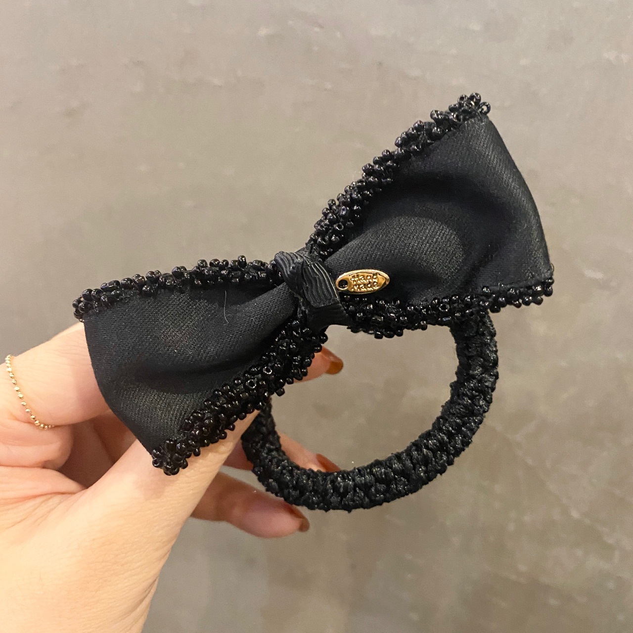 Diademas elásticas para el pelo con lazo blanco y negro Simple, 1 Juego de accesorios para el cabello para niña, horquilla clásica con lazo de estilo coreano, banda de goma
