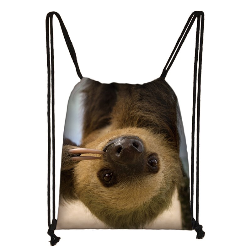 Cute Animal Sloth Print Drawstring Bag Ladies Storage Bag Women Shopping Bags Teenager Boys Girls Backpack Bookbag: skdsloth09