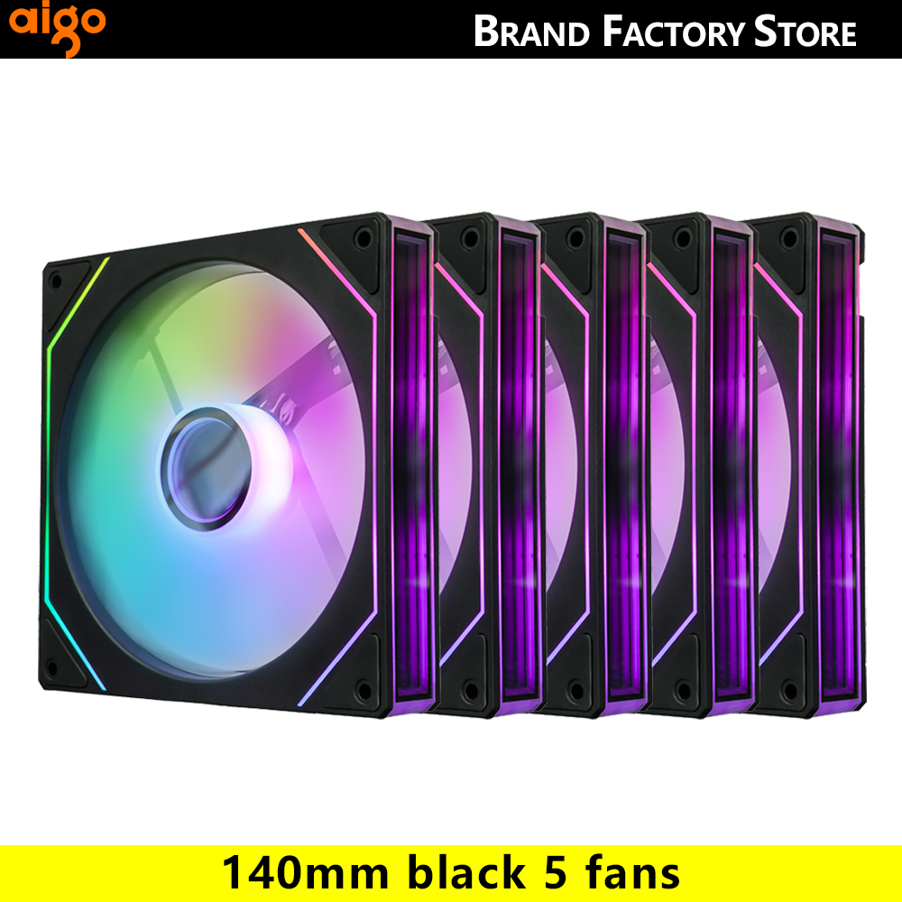 Aigo AS14 140mm Fan Argb Pc Case Ventiladores 4PIN PWM 5V-3PIN Cpu Waterkoeler Gabinete Gamer Cooling Kit Fans Rgb Ventilador