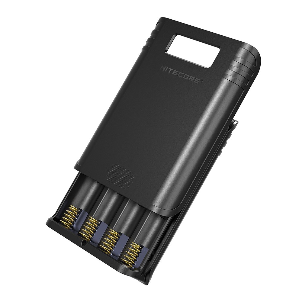 NITECORE-chargeur de batterie à quatre fentes F4 18650 Li IMR, adaptateur d'alimentation Flexible, chargeur batterie externe USB, écran LCD, Portable de voyage, nouveauté