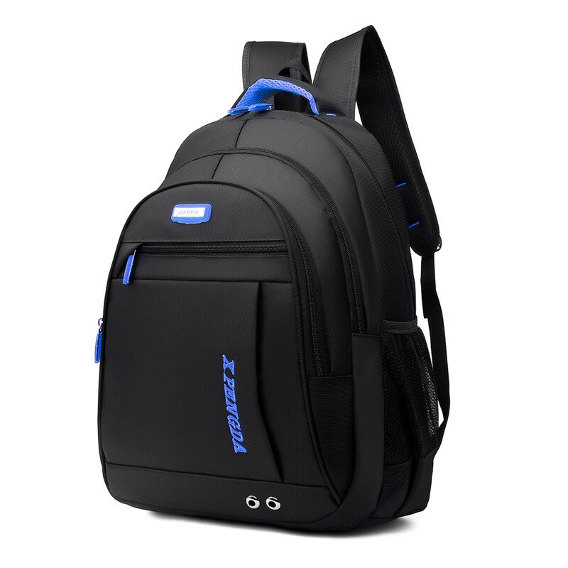 Large Capacity Backpack Boys School Bags for Teenage Waterproof Nylon Men Bagpack Casual College Style High Student Backbag: Blue