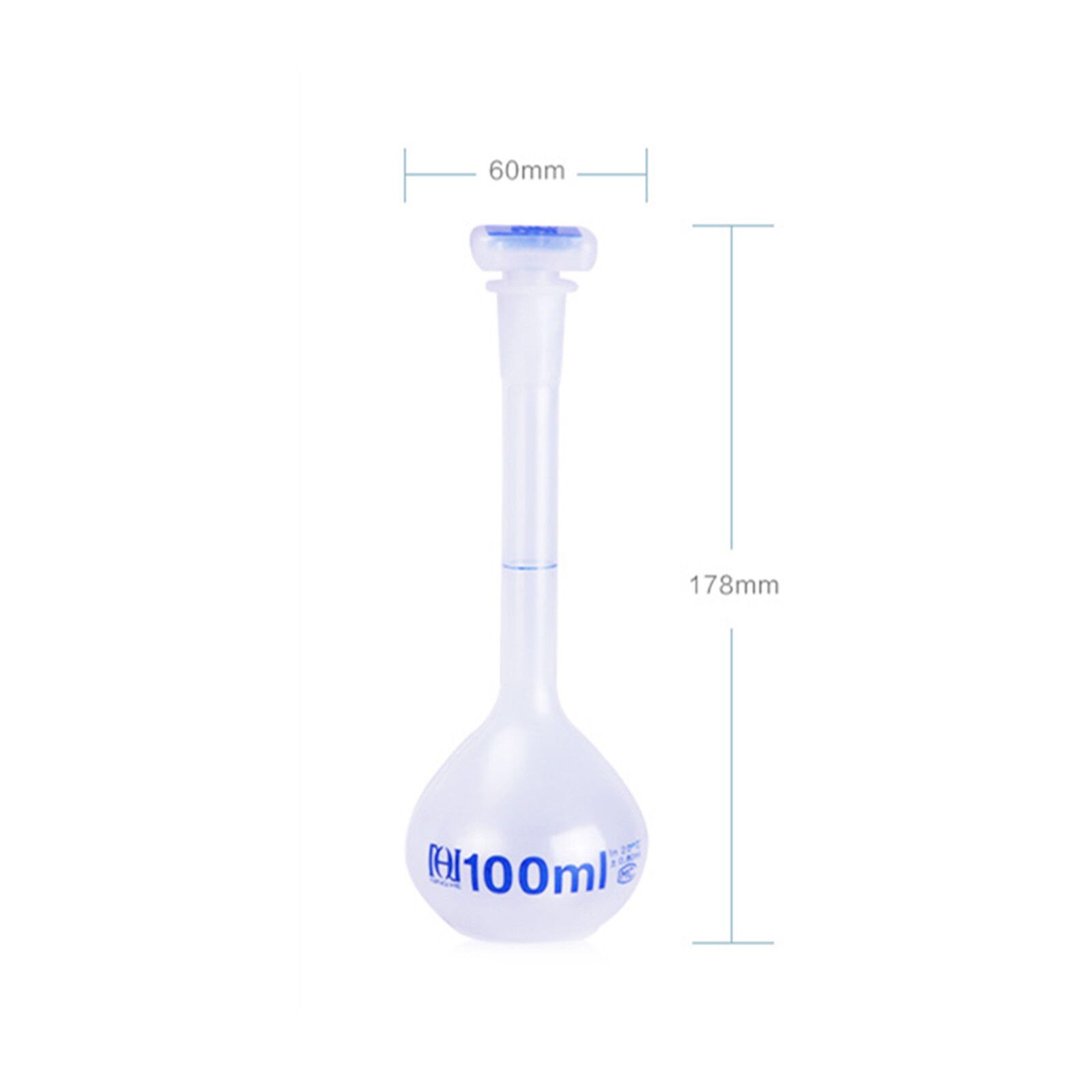 100mL Polypropylene Volumetric Flask With Stop,PP Plastic Bottle