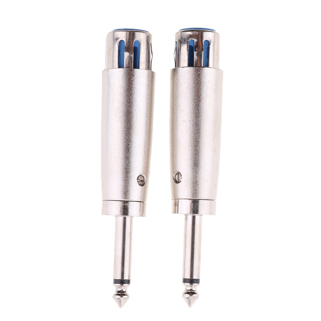 2 Pack Xlr 3 Pin Female Naar 1/4 "6.35Mm Mono Male Jack Audio Mic Adapter