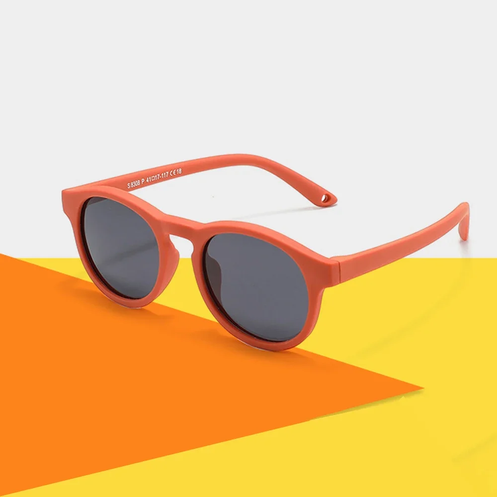 Modische erste Sonnenbrille für Babys mit Riemen, rund, flexibel, UV400, polarisiert, für Kleinkinder Ich bin ändern von 0–3 Jahren