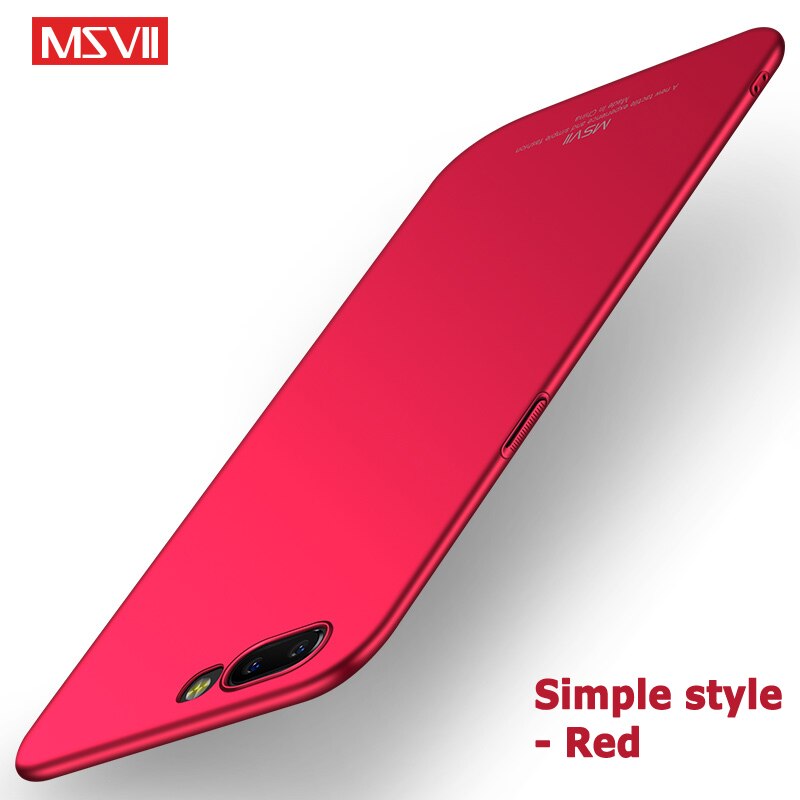 Oneplus 5 Case MSVII Brand Slim Frosted Cover one plus 5 T Cases oneplus 5T Case Hard PC Cover For One plus 5T Oneplus5 Cases: For Oneplus 5 / Simple Red