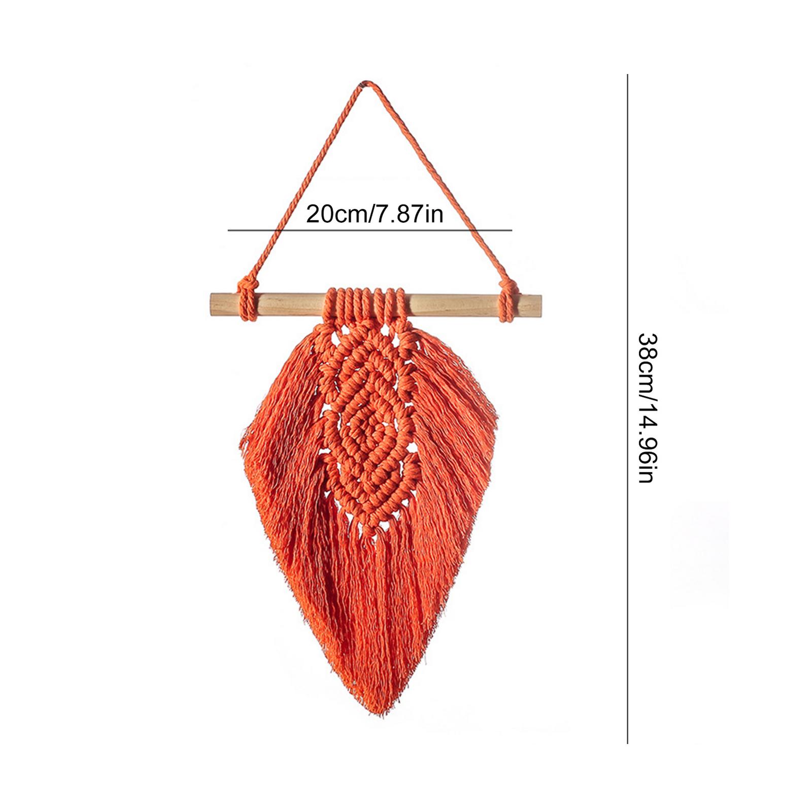 Boho Macrame Wall Hanging Leaf Tapestry Decor Bohemian Tassel Chic Home Living Room Bedroom Headboard Decoration Accessories: E 1PC