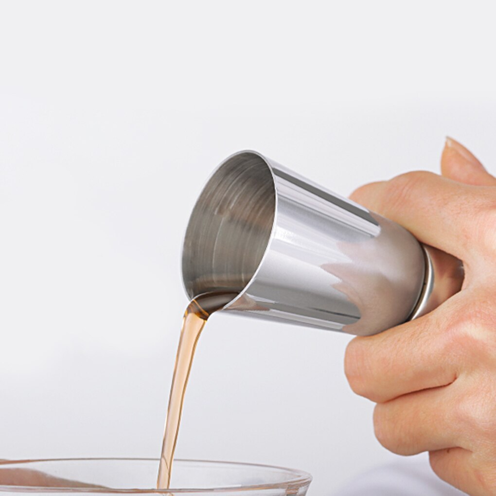 1PC 25/50ml 15ml/30ml 30/45ml Stainless Steel Cocktail Shaker Measure Cup Dual Shot Drink Spirit Measure Jigger Kitchen Tools