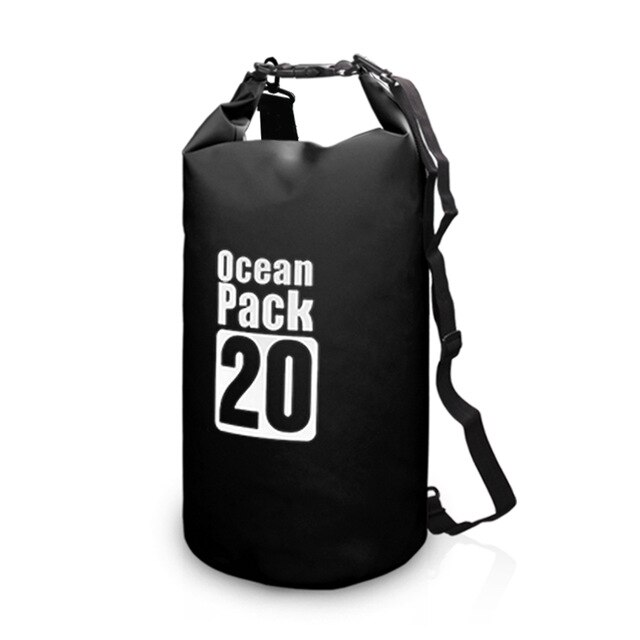 SONGYI 5L/10L/15L/20L kayak da esterno impermeabile canottaggio escursionismo nuoto immersioni spiaggia borse impermeabili: 20L Black