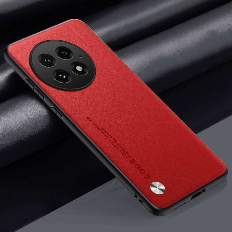 Luxe PU Lederen Case Voor OnePlus 13 5G Achterkant Matte Siliconen Schokbestendige Bescherming Telefoon Case Voor Een Plus 13 OnePlus13: Rood