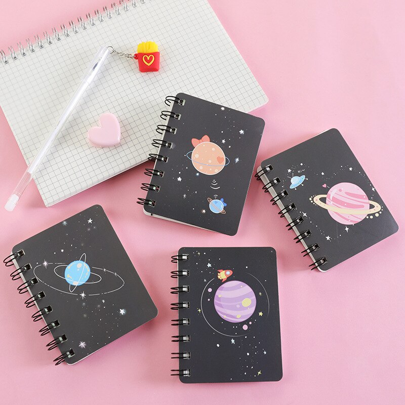 8x10.5cm petit Mini cahier de poche papier bobine bloc-notes planificateur Message à faire liste livres espace univers