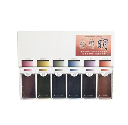 Japan akvareller blæk farve kamæleon vandfarver solid maling kinesiske pigmenter 6 farver esumi metal perle aurora: Ming