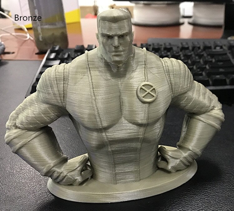 Consumíveis da impressora 3D imitação cor de Bronze de cobre Puro Mais Escuras PLA material 0.5 kg de alumínio 1.75mm