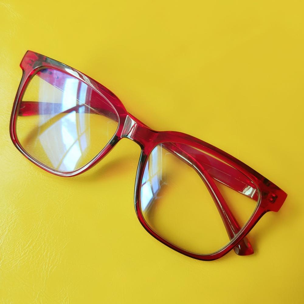 Gafas cuadradas UVLAIK Anti Blue Light, montura de gafas para mujer y hombre a la con marco grande, monturas de gafas transparentes para mujer, gafas ópticas: RED