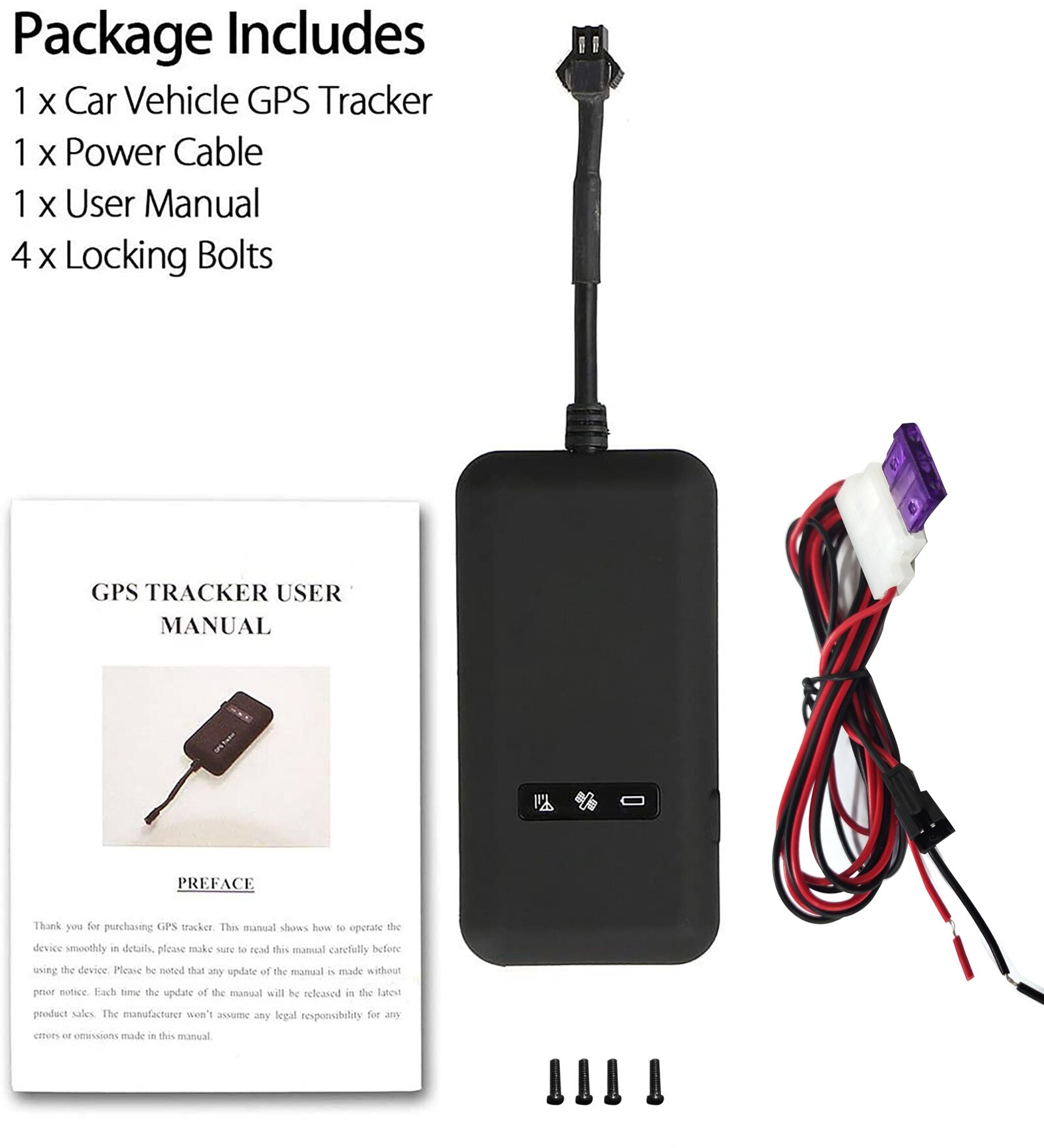 Mini Realtime GPS Auto Tracker Locator GPS Trackers GPRS GSM Tracking Device Voertuig/Truck/van MET Power Kabel