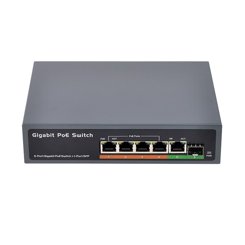 Poe Netwerk Switch PSE604GS 4 Port Poe + 1 Port Uplink + 1 Port Sfp 65W IEEE802.3At / Af standaard Alle Gigabit (Us Plug): Default Title