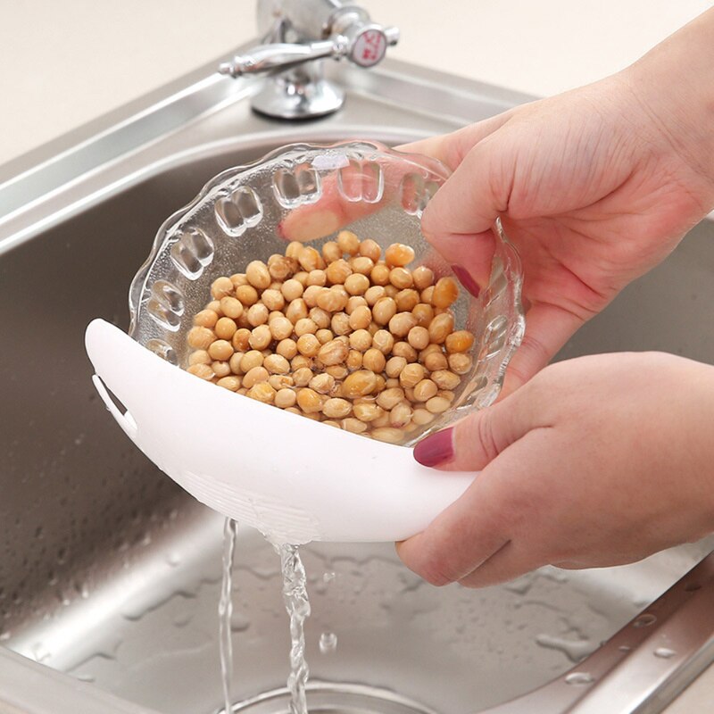 1pcs Washing Spoon Rice Washing Scoop Washing Rice Sieve Household Sink Food Drain Rack Kitchen Accessories