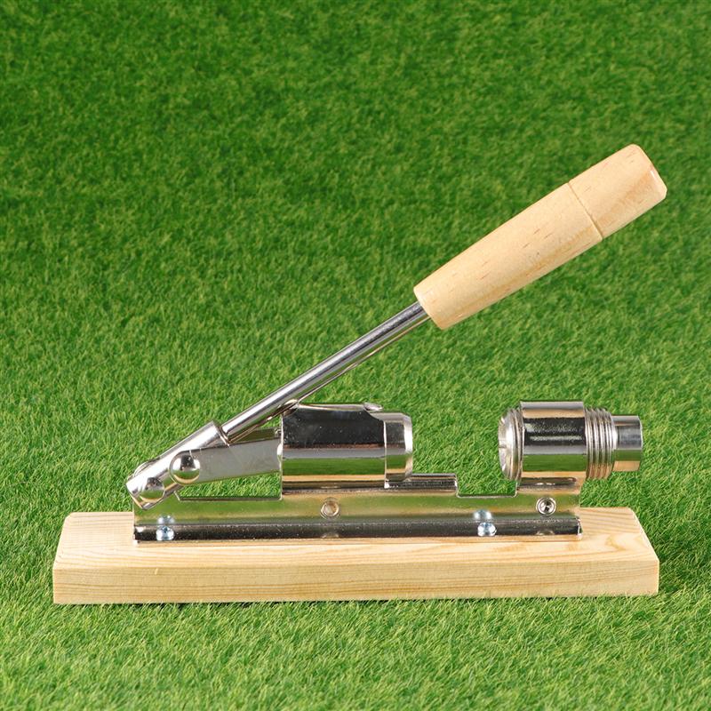 1pc Nut Cracker Hand-press Mechanical Wooden Handle Stainless Steel Opener for Pecans Nut Walnut