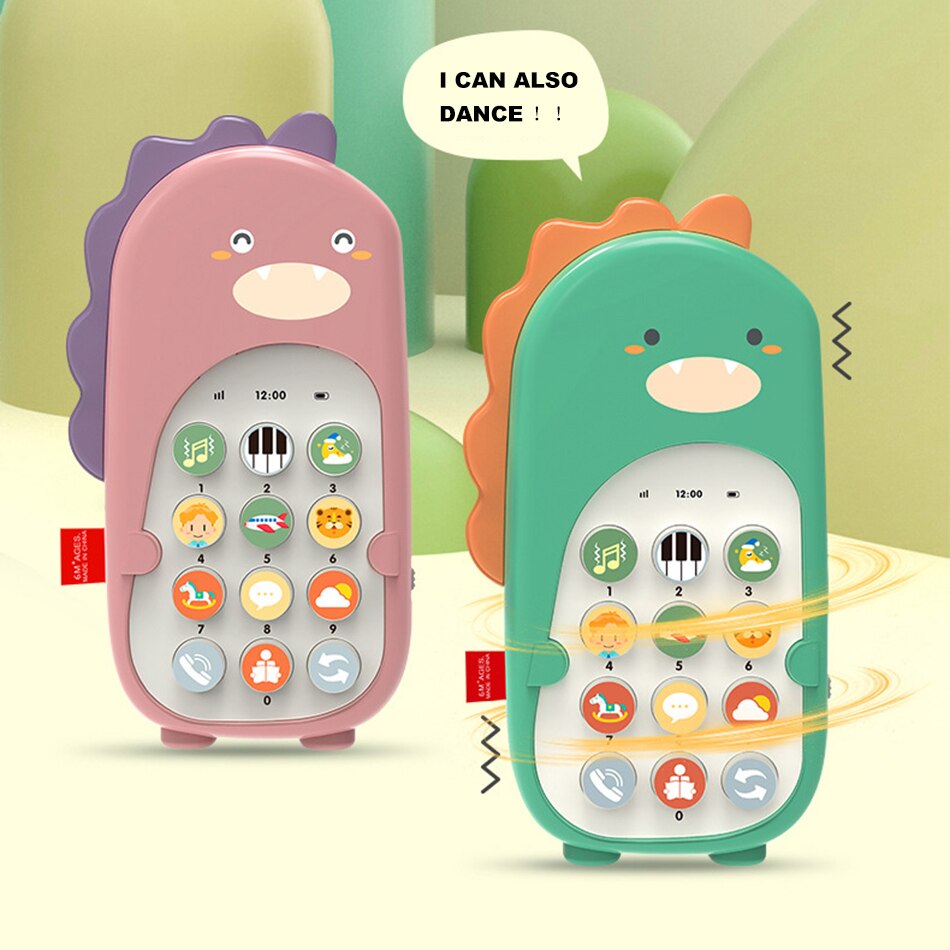 Baby Telefoon Speelgoed Tweetalige Telefoon Bijtring Muziek Geluid Speelgoed Mobiel Vroeg Leren Machine Elektronische Speelgoed Met Licht