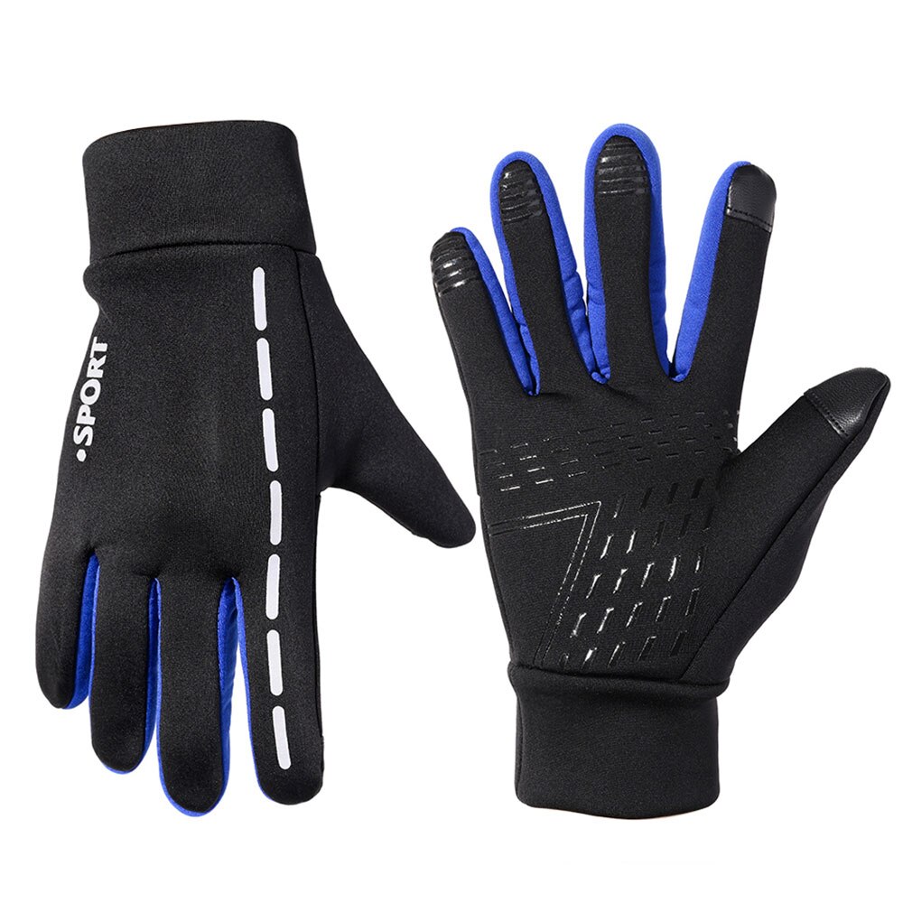 Guantes de esquí ultraligeros e impermeables para hombre y mujer, manoplas cálidas de invierno para Snowboard, montar en motocicleta, guantes deportivos antideslizantes para nieve: Blue / M