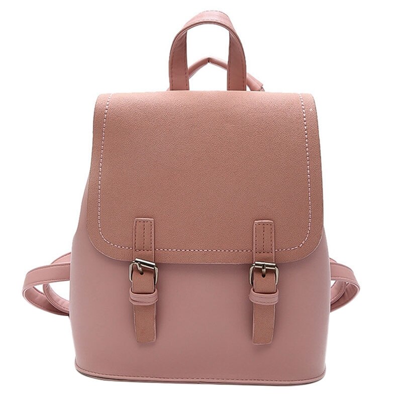 Women'S Patchwork Backpack Sleek Minimalist: Pink